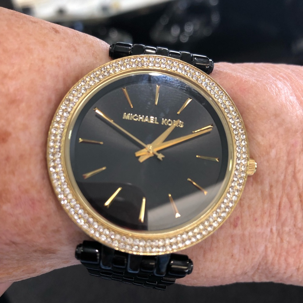 Michael Kors Darci Crystal Black SS Watch